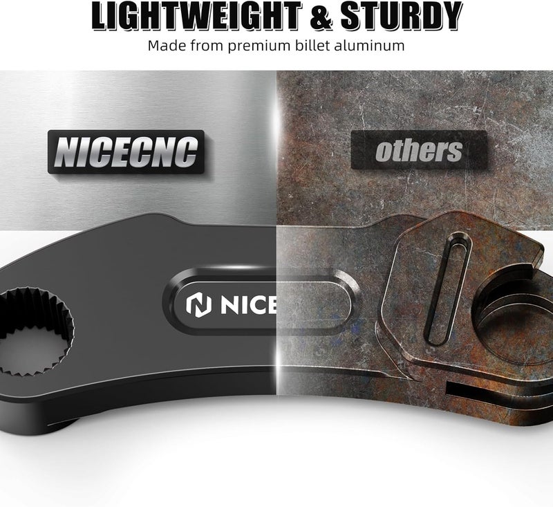 NICECNC Clutch Puller Cable Arm Billet Aluminum Compatible with Yamaha Raptor 700 2006-2026, Raptor 700R 2011-2026 Black - Image 4